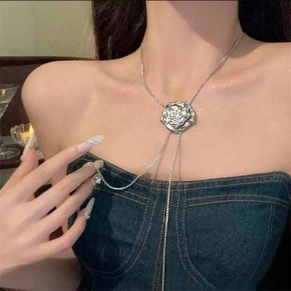 Fashion Bling Heart Crystal Tennis Chain Necklace Gold & Silver Jewelry