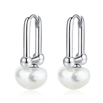 S925 Sterling Silver Cloud Pearl Earrings Exquisite Style Wavy Pattern Women's Earrings