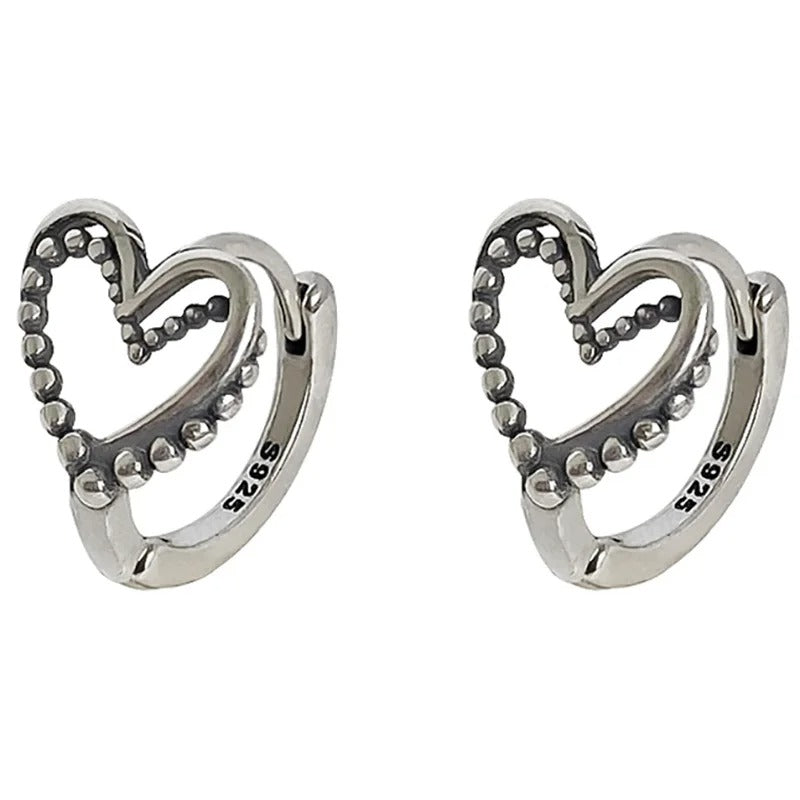 Women’s Fashion LOVE Heart Earrings Hollow Geometric Party Jewelry