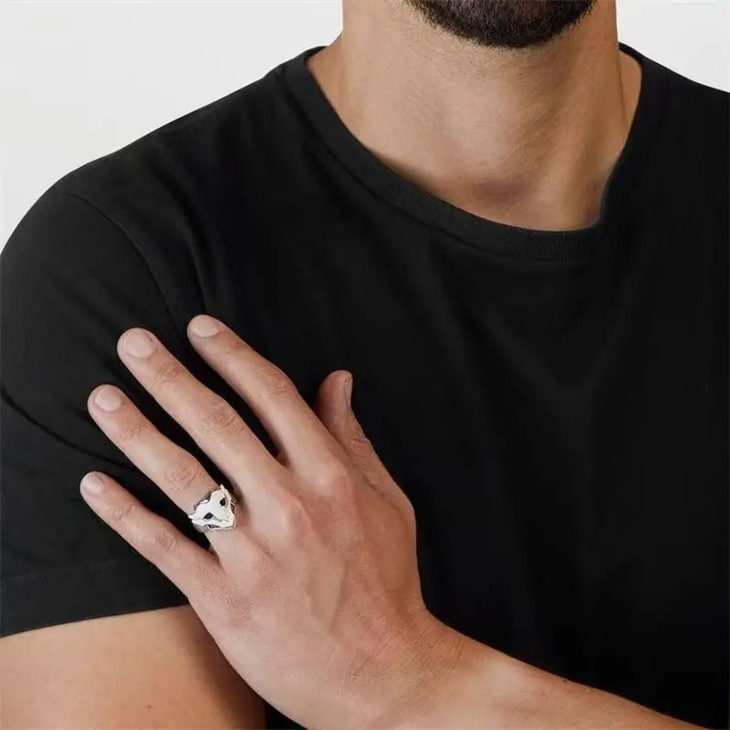 Cartoon Anime Arcane Jinx Ekko's Finger Ring Men Women Fashion Facemask Shape Rings Jewelry Accessories Adjustable Gifts