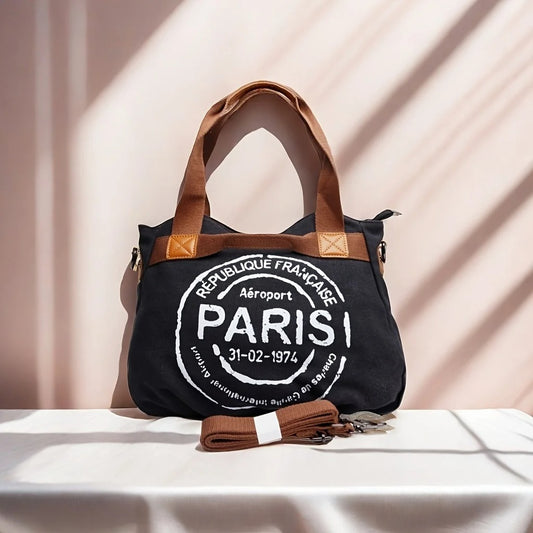 Women’s Canvas Letter Tote Bag Large Capacity