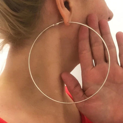 Oversized Hoop Earrings for Women Smooth Big Circle Punk Jewelry