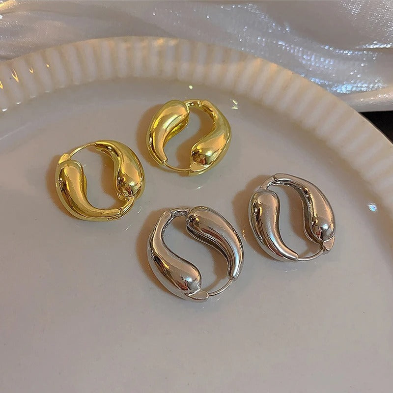 LATS Romantic French Light Luxury Hoop Earrings Women Fashion Jewelry