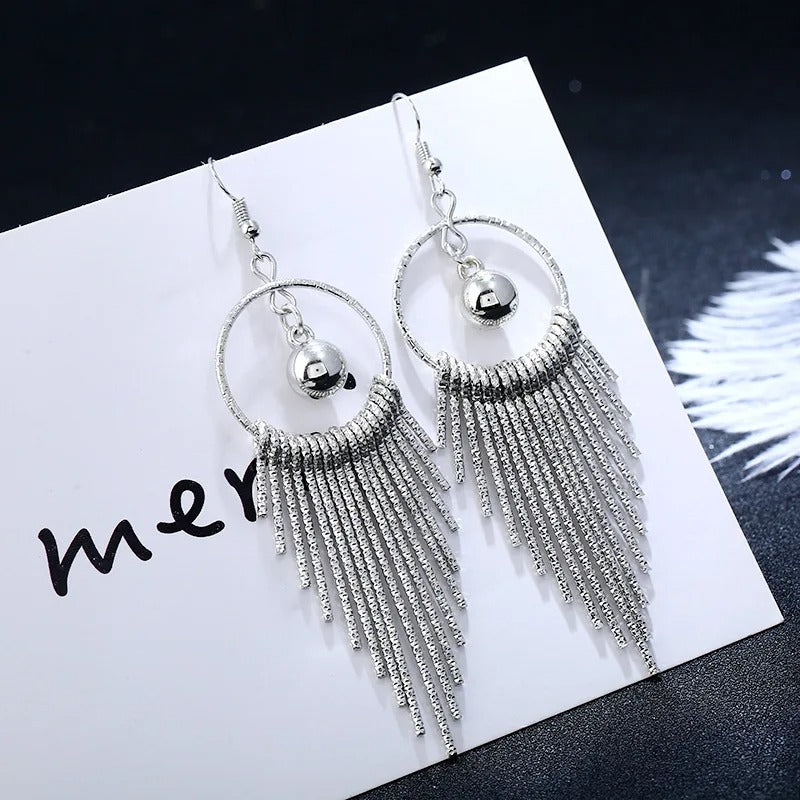 Exaggerated Geometric Long Drop Earrings Fashion Women