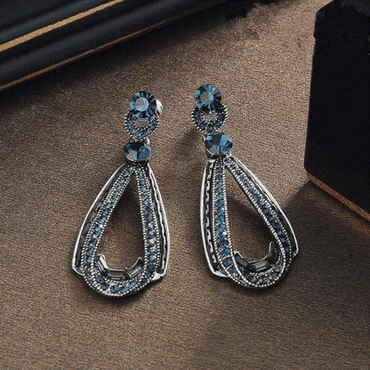 Women’s Ethnic Blue Stone Earrings Anniversary Gift for Wife