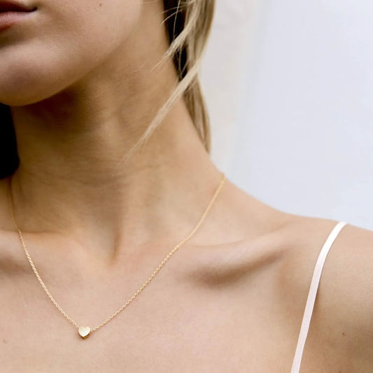Gold Plated Heart Necklace Silver Plated Necklace Cute Dainty Love Pendant Necklaces for Women Gift