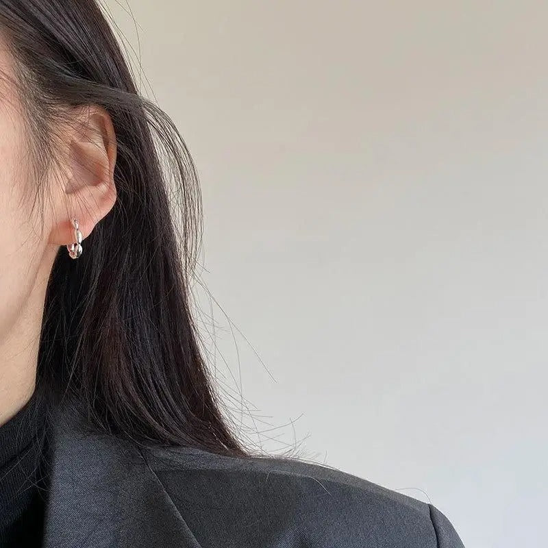 925 Sterling Silver Olive Branch Hoop Earrings for Women