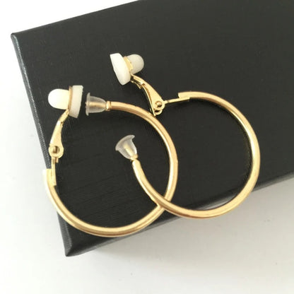 Non-Pierced Ear Cuffs Small & Big Clip-On Hoop Earrings