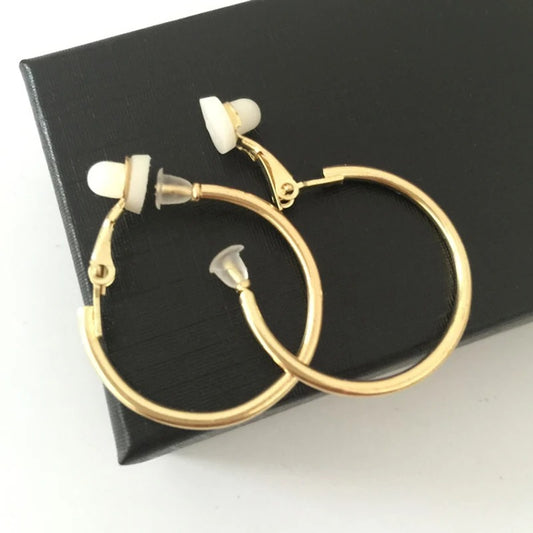 Non-Pierced Ear Cuffs Small & Big Clip-On Hoop Earrings