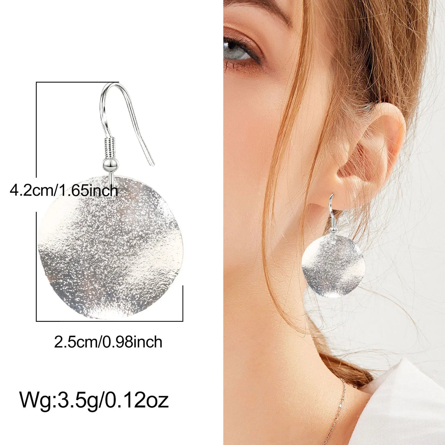 Irregular Round Drop Earrings Women Frosted Simple Jewelry