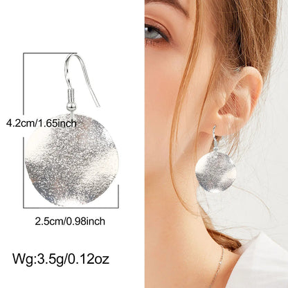 Irregular Round Drop Earrings Women Frosted Simple Jewelry