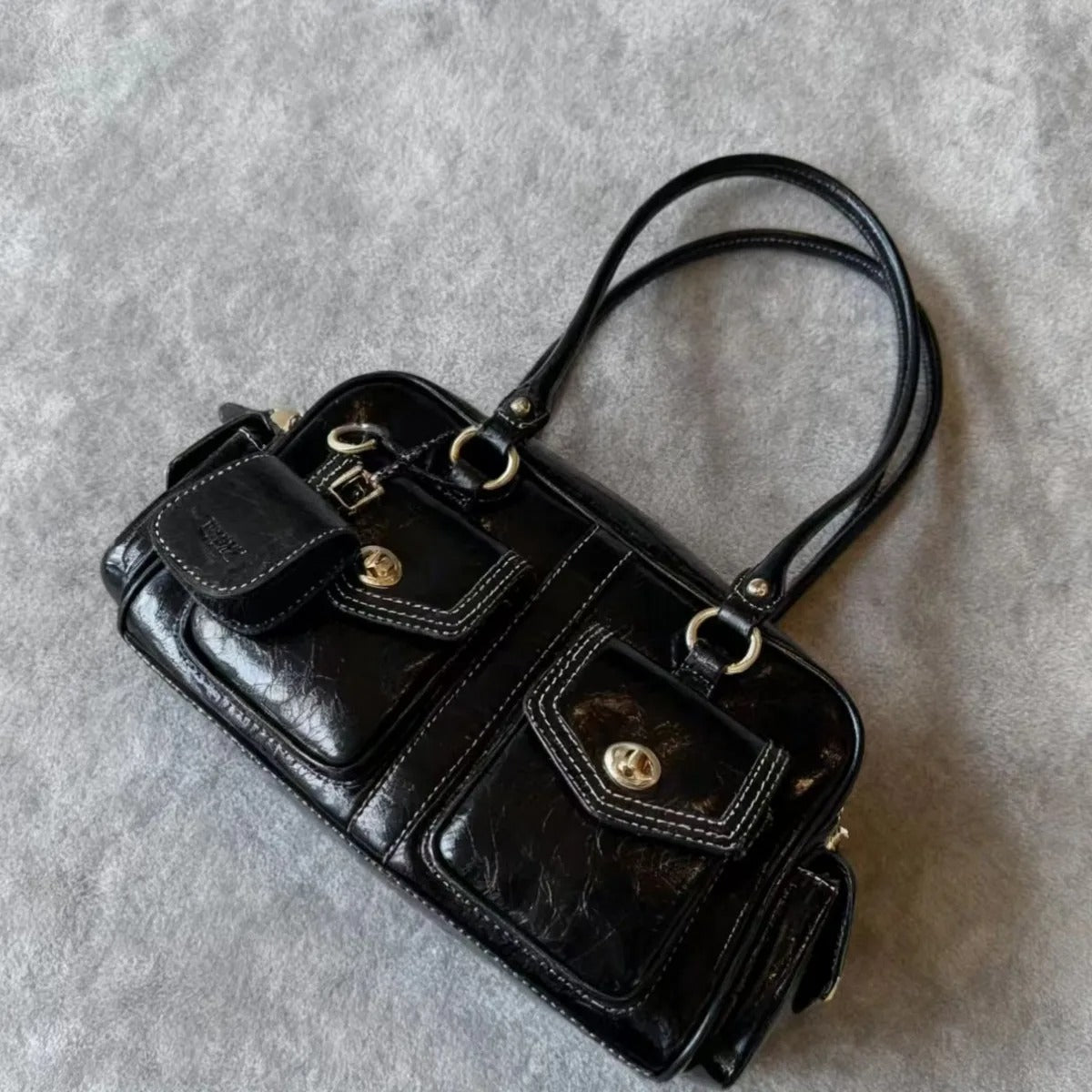 Vintage Casual Large PU Shoulder Tote Bag Women