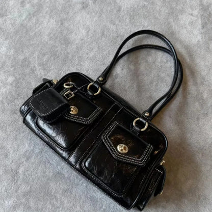 Vintage Casual Large PU Shoulder Tote Bag Women