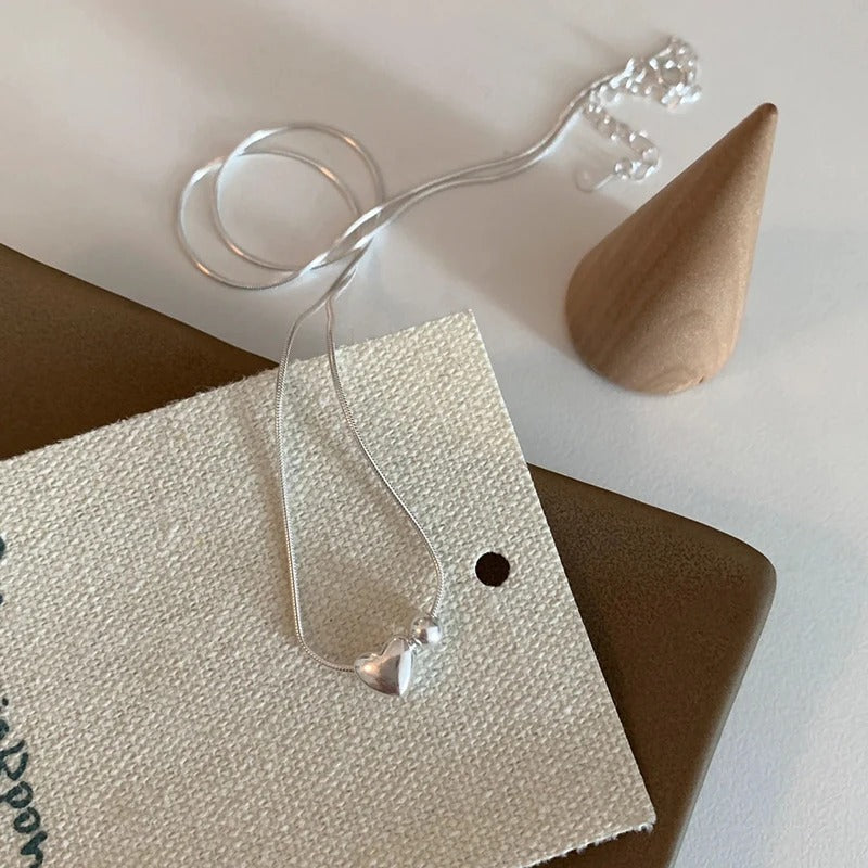 New 925 Sterling Silver Love Necklace Simple Personality Charm Woman Pendant Choker Birthday Gift for Friends Exquisite Jewelry