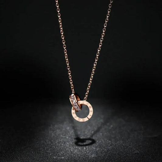 Classic Design Famous Brand Roman numerals Pendant Necklace For Woman Titanium Steel Woman Necklace Luxury Jewelry Female
