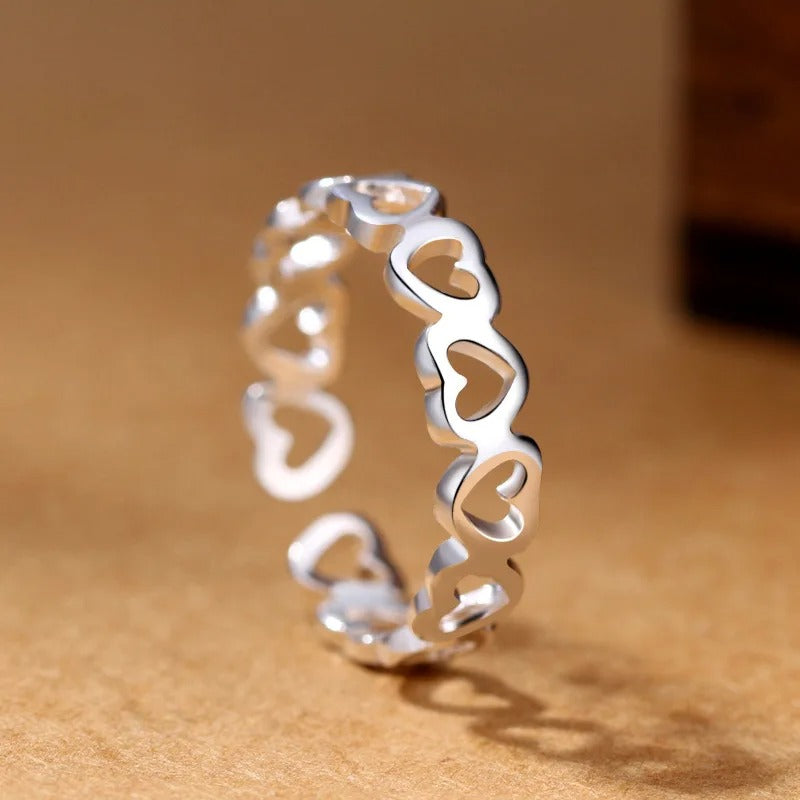 Silver Heart Dating Rings For Women Engagement Wedding Jewelry Accessories Everything Jewelry