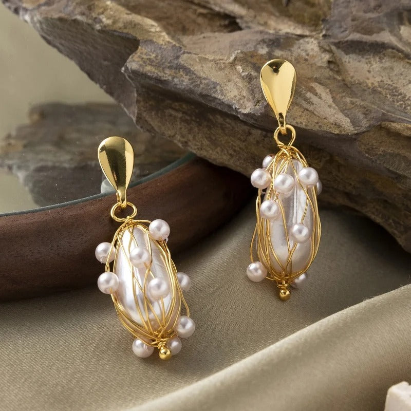 Imitation Pearl Drop Earrings Women Elegant Girly Wedding Jewelry