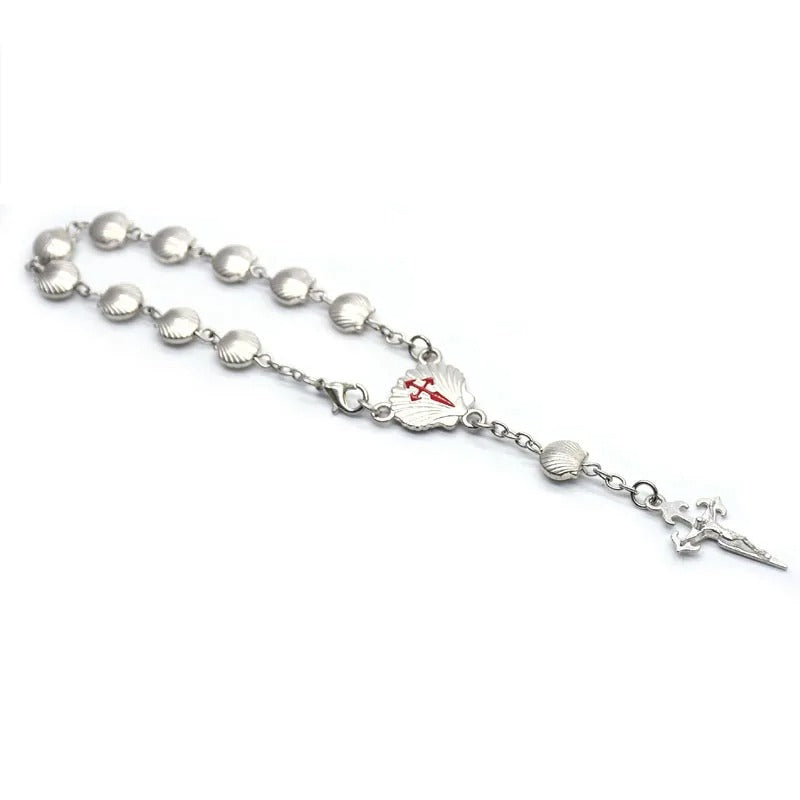 Santiago Metal Shell Rosary Cross Bracelets For Men Women