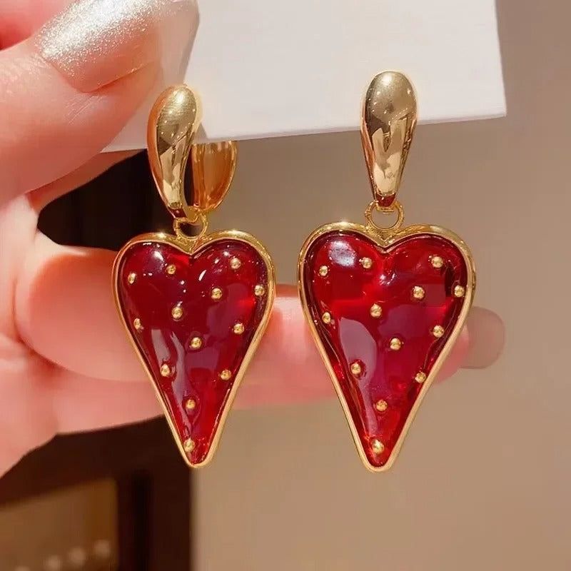 Exaggerated Strawberry Earrings Women Fashion Holiday Jewelry