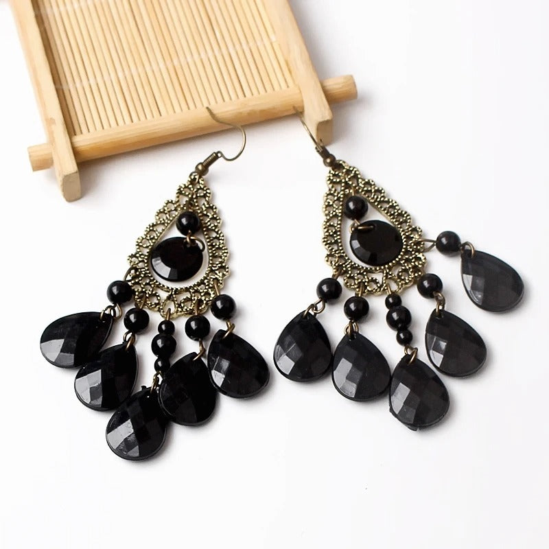 European American Ethnic Style Hollow Drop Earrings Women