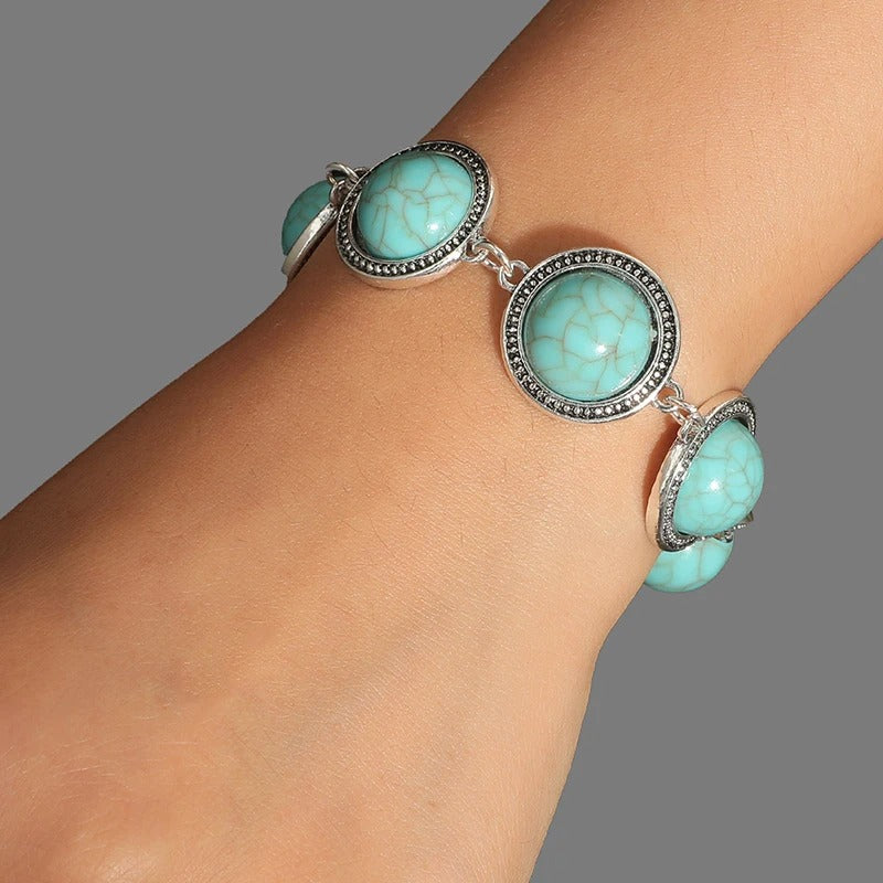 Fashion Boho Vintage Round Pearl Bracelets Bangles For Women Blue Red Black Bead Vintage Bohemian Adjustable Bracelet Jewelry