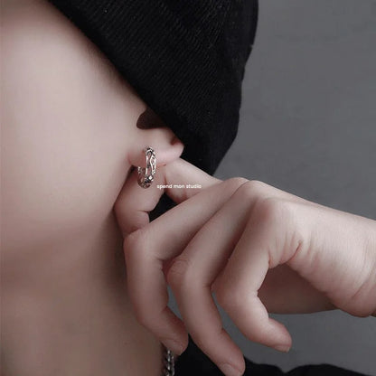 Dragon Carved Ear Buckle Earrings Punk Street Fashion Men Women