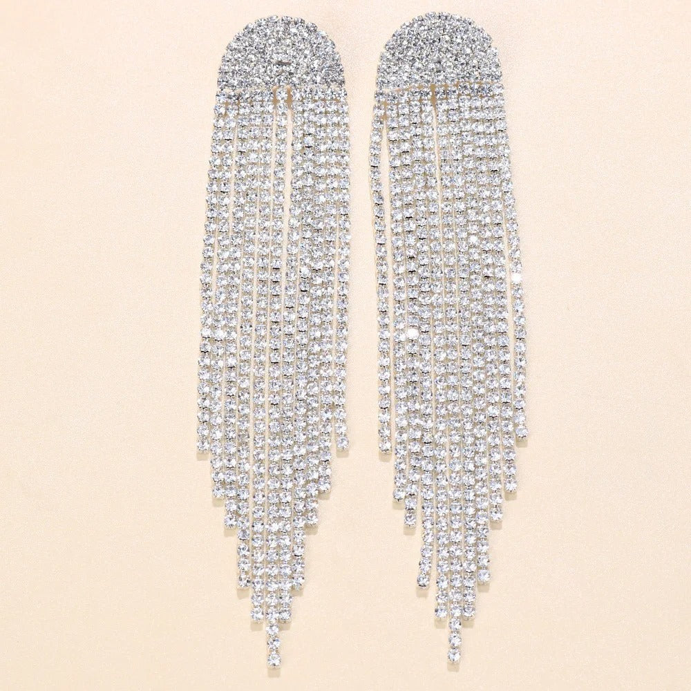 Long Tassel Statement Drop Earrings for Women Wedding & Party