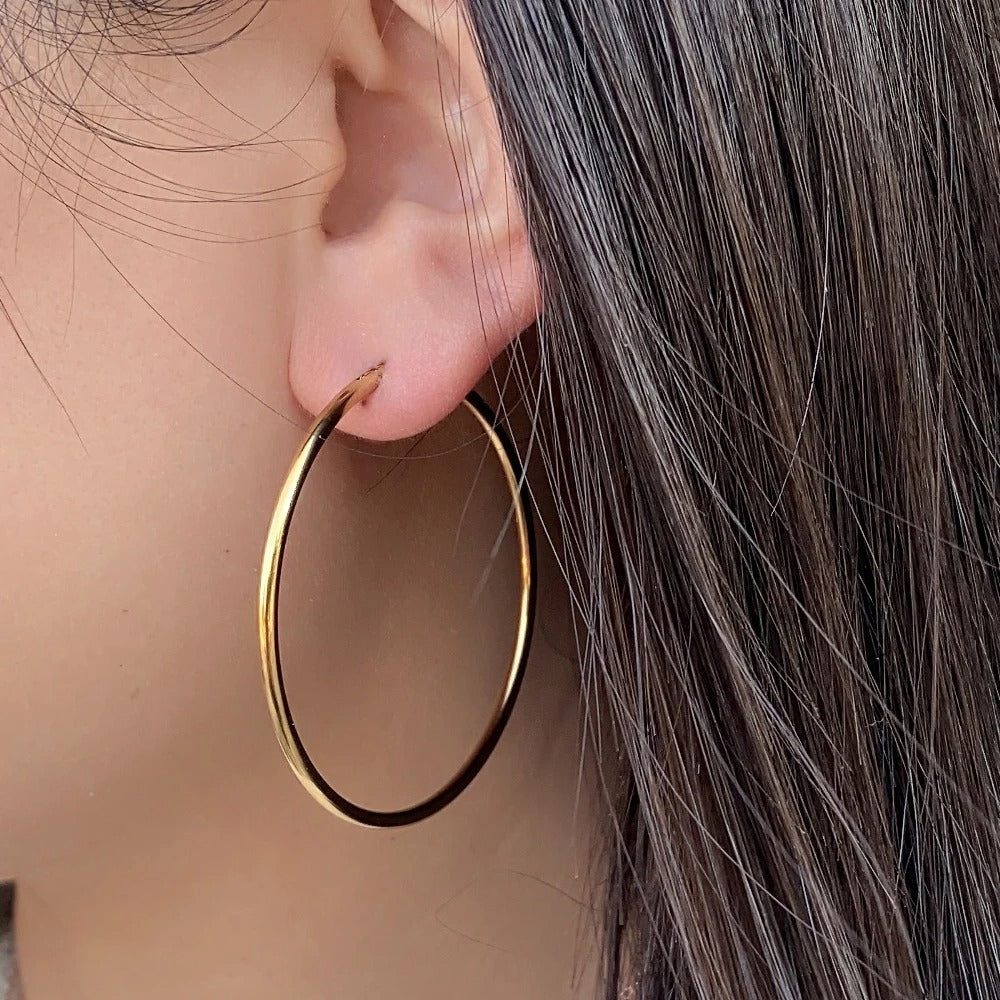 Women’s Classic Hoop Earrings Stainless Steel Punk Circle