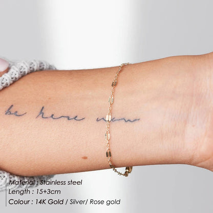 Stainless Steel Adjustable Chain Bracelet Minimalist Women Jewelry