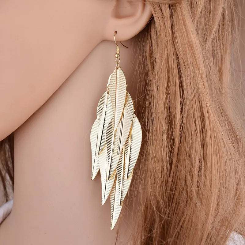 Trendy Long Drop Earrings Women Punk Metal Tassel Jewelry