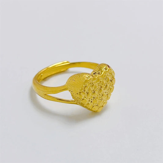 Stainless Steel Heart Finger Rings for Women Size Adjustable Wedding Band Vintage Jewelry Accessories Party Gifts