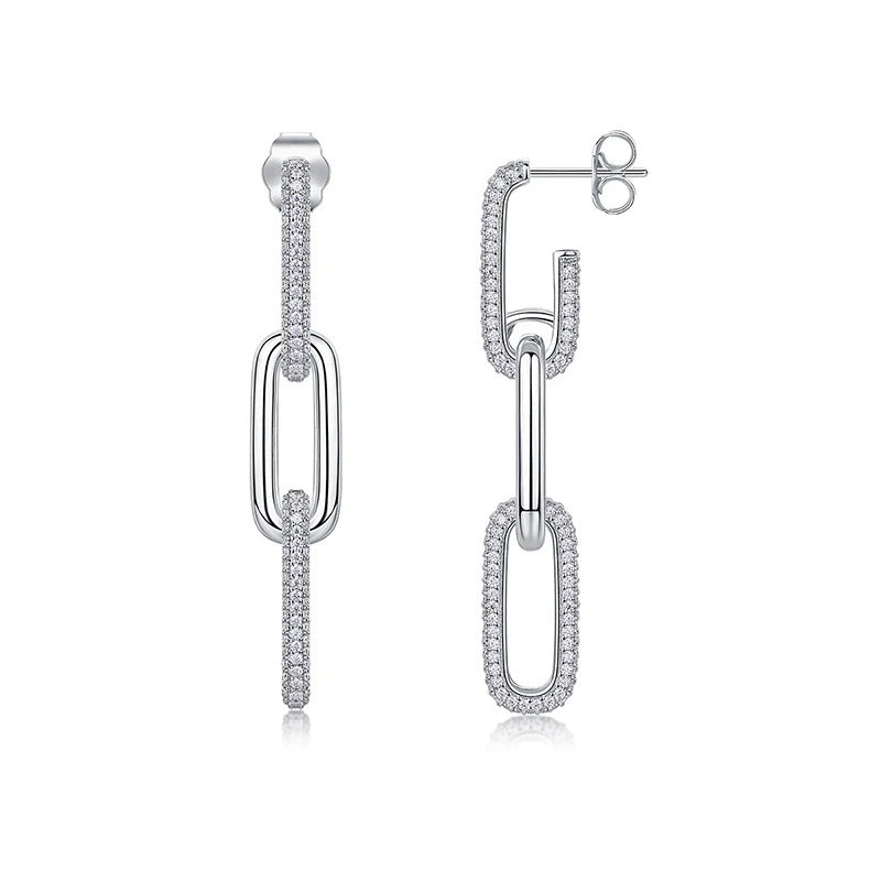 Simple Charm U-Shaped Earrings Sterling Silver Women Jewelry