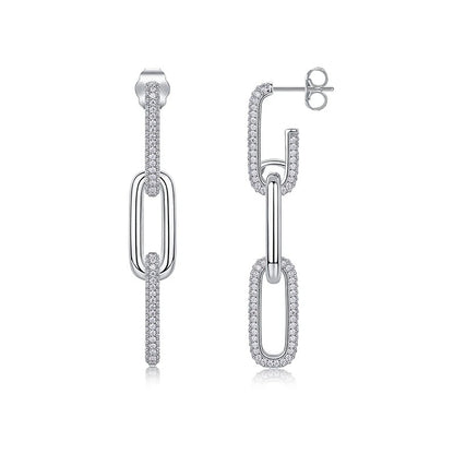 Simple Charm U-Shaped Earrings Sterling Silver Women Jewelry