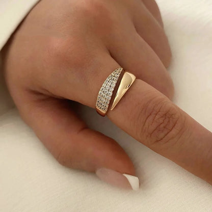 Women’s Stainless Steel Sun Ring Gold Plated Metal Texture Jewelry