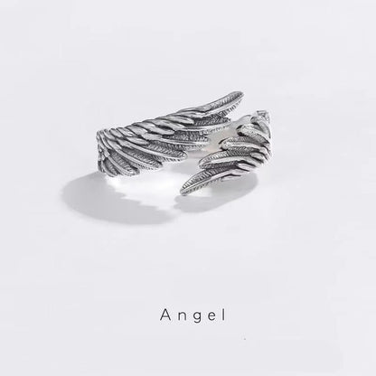 Punk Gothic Angel Demon Wings Creative Ring for Lovers