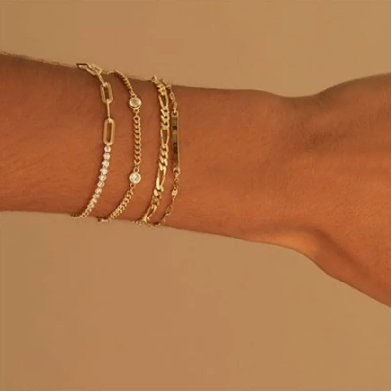Single Row Pebble Bracelet for Women Korean Fashion Jewelry