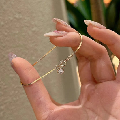 Stainless Steel Zircon Blade Chain Bracelet Minimalist Women’s Jewelry