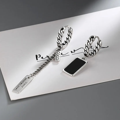High Quality 925 Silver Square Brand Tassels Earrings For Women Luxury Jewelry Novelties