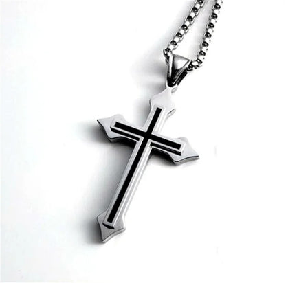 Stainless Steel Cross Necklace Punk Gothic Jewelry for Women & Men