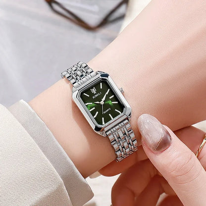 2025  Stainless Steel Strap Watch Women Luxury Gift Quartz Wristwatch Fashion Simple Square Quartz Watches