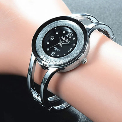 Women’s Bracelet Quartz Watch Crystal Stainless Steel Bangle