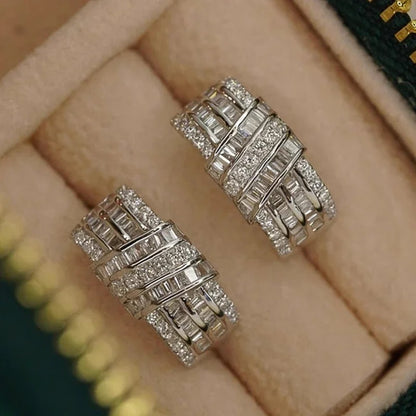 Elegant Women’s Hoop Earrings Luxury Cubic Zirconia Wedding Jewelry