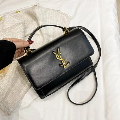 Luxury Chain Strap Leather Crossbody Bag for Women