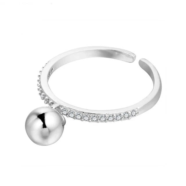 Geometric Bell Zircon Ring 925 Sterling Silver Women Jewelry