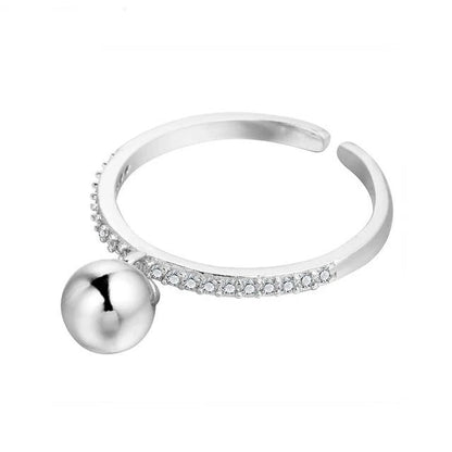 Geometric Bell Zircon Ring 925 Sterling Silver Women Jewelry