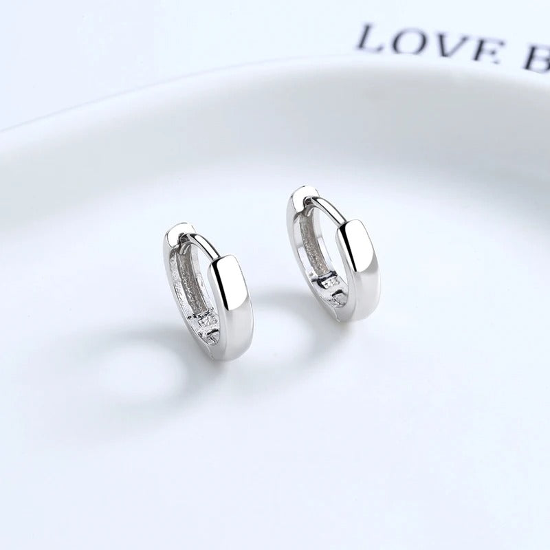 Genuine 925 Sterling Silver Woman's New Fashion Jewelry Hoop Earrings