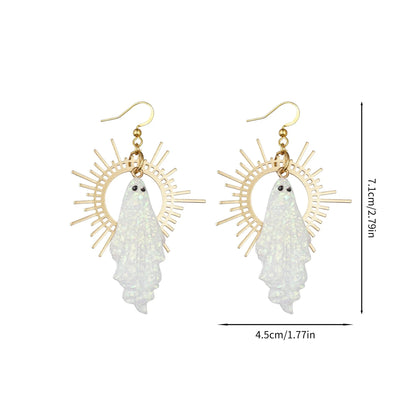 Gothic Sun & Star Ghost Halloween Resin Earrings Punk Women Gift