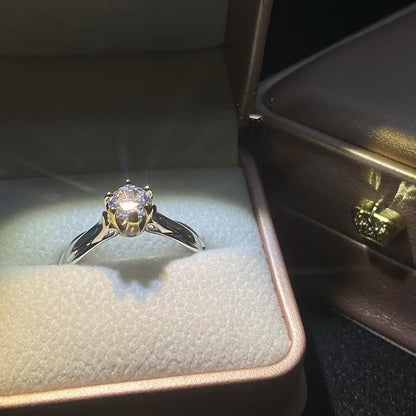 Women’s 18K Gold Ring Moissanite Gemstone Couples Wedding Jewelry