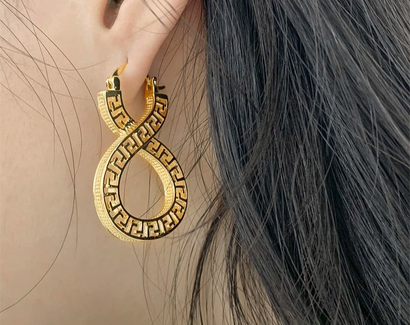 Hollow Copper Drop Earrings Gold Plated Women Wedding Jewelry