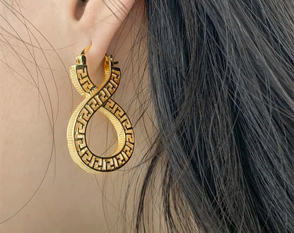 Hollow Copper Drop Earrings Gold Plated Women Wedding Jewelry